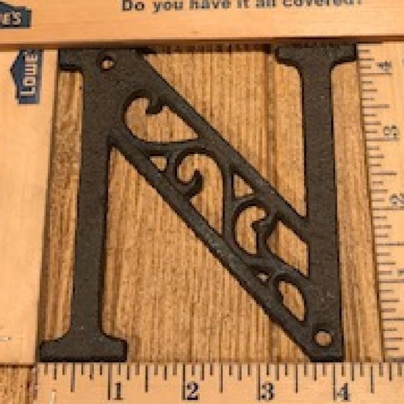 Cast Iron Letter "H" 4 5/8"tall Ornate Raw Cast Iron Ready to Paint 0184-0557-H - Picture 14 of 16